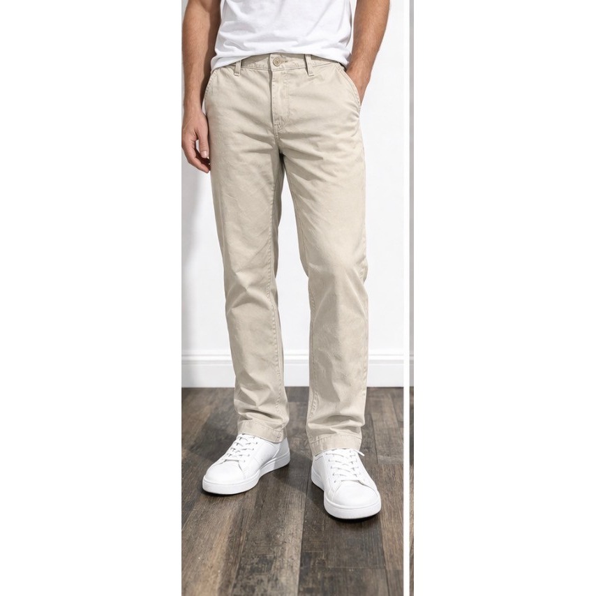 Lee Extreme Comfort Straight Fit Khaki Chino Pants Mens 33x32 Tan Beige Trousers